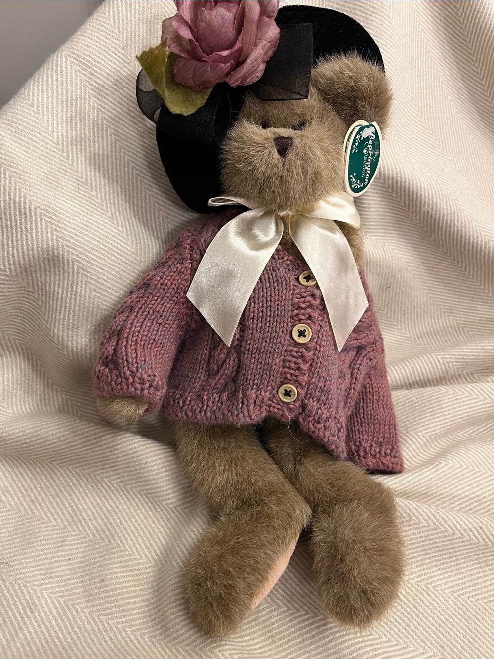 Bearington Beige Plush Bear Collector's Edition 2002 Alberta Rose.